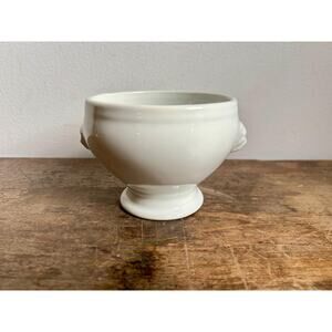 Vintage Lion's Head Small Pedestal Bowl|White Candy Jewelry Trinket Accent Bowl